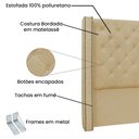 Ver imagem 3 de Cabeceira King 1,95m Vicenza Linho Rústico - Pallazio - Dourado