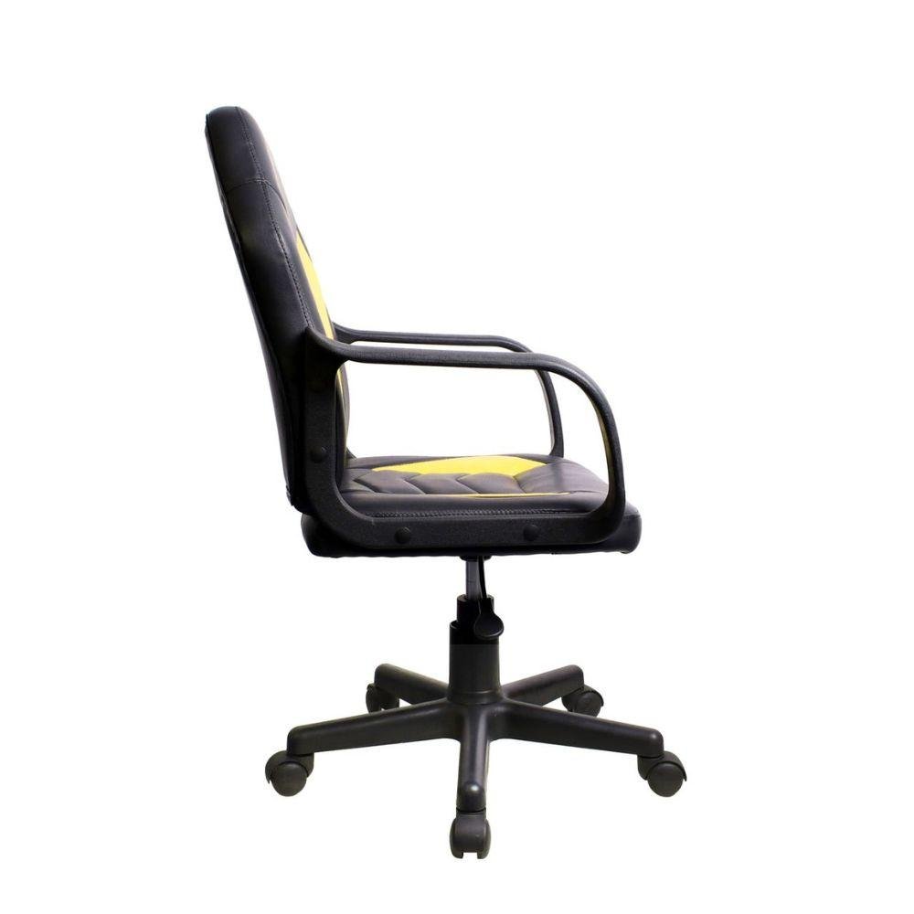Cadeira Gamer Infantil em Couro PVC Pelegrin PEL-9354 Preto com Amarelo - 5
