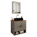 Ver imagem 1 de Gabinete Arm Banheiro Deli 2 Portas com Cuba Oxford Preta Titanium Nature