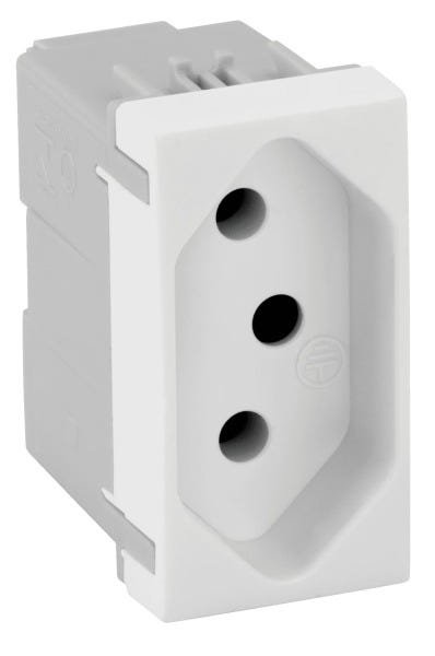 MÓDULO TOMADA 2P+T PADRÃO BRASILEIRO 10A 250V SEM OBTURADOR BRANCO - 1