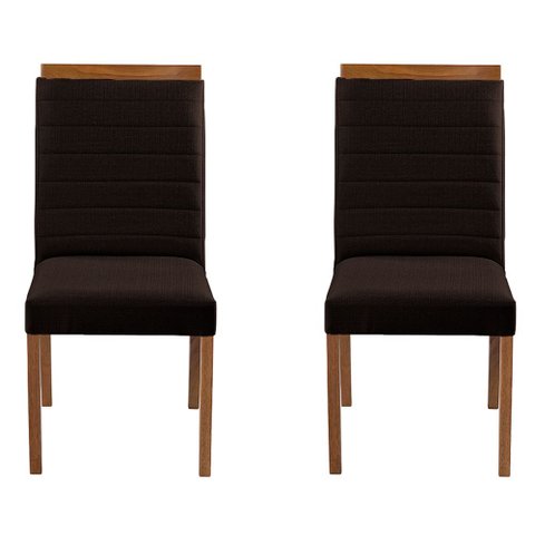 Kit 2 Cadeiras Decorativas Sala de Jantar Luxo Sueli Facto Marrom - Mozzelar