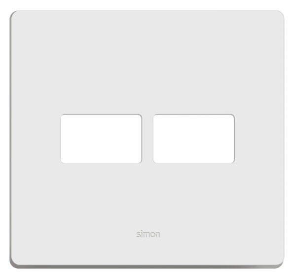 PLACA 4 x 4 + SUPORTE 2 POSTOS HORIZONTAIS BRANCO - 1