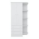 Ver imagem 3 de Guarda Roupa 2 Portas Com Cantoneira 3 Gavetas Roupeiro Infantil Doce Sonho Branco
