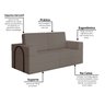Sofá Cama à Vácuo 2 Lugares Linha Modular Flip Magic - 10