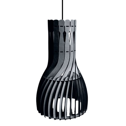 Luminária Teto tipo Pendente PARAFUSO MDF - Completa - Cor: Preta