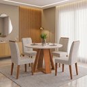 Ver imagem 1 de Mesa de Jantar Redonda 103,5cm c/ Tampo de Vidro Lina D04 - D'Rossi