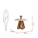 Ver imagem 3 de Mesa de Jantar Redonda 103,5cm c/ Tampo de Vidro Lina D04 - D'Rossi