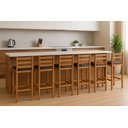 Ver imagem 1 de Kit 6 Banquetas Altas Madeira Maciça Assento Courino Preto Cozinha Bar Balcão