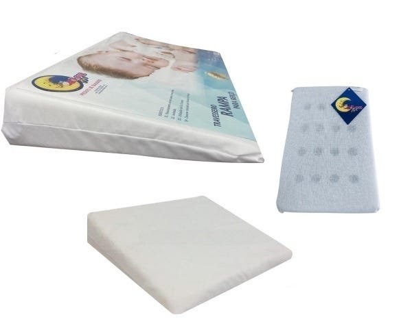 Kit Travesseiros Anti-refluxo Bebê para Berço, Carrinho e Anti-sufocante Lou Art Branco - 1