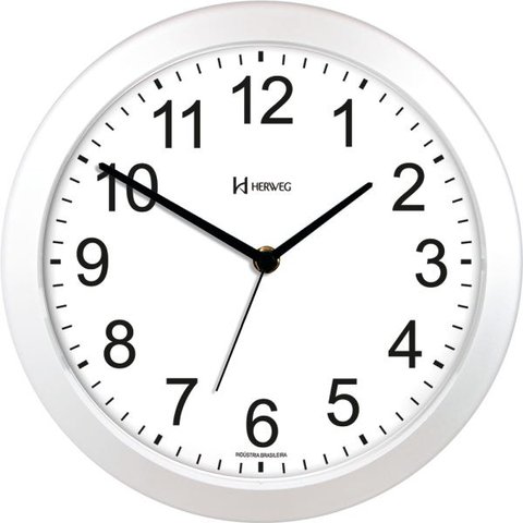 Relógio de Parede Silencioso 26cm Fala Hora Português 660095
