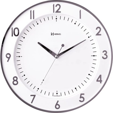 Relógio de Parede Sofisticado 34,6cm Branco Herweg - 6806
