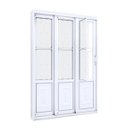 Ver imagem 2 de Porta de Aço de Correr Lateral com Postigo e Grade Mosaico 3 Folhas 213x150cm Facilitá Lucasa