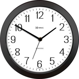 Relógio de Parede - Silencioso - 26cm - Herweg 660043: Preto