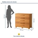 Ver imagem 3 de Cômoda 5 Gavetas com Detalhes Fresadas Marrom/Cinamomo