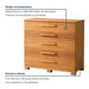 Ver mais imagens de Cômoda 5 Gavetas com Detalhes Fresadas Marrom/Cinamomo