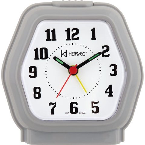 Relógio Despertador - Herweg - Quartz - 2635: Cinza
