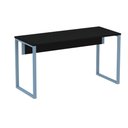Ver imagem 1 de Mesa Escritório P25 Tub Pandin 150 Cm (larg) Tampo Mdp Preto Pé Aço Tubular Azul Dali
