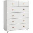 Ver imagem 2 de Cômoda para Quarto Varsóvia A04 6 Gavetas MDP e MDF Puxadores Bronze Branco Lyam Decor