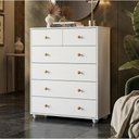 Ver imagem 1 de Cômoda para Quarto Varsóvia A04 6 Gavetas MDP e MDF Puxadores Bronze Branco Lyam Decor