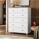 Ver imagem 6 de Cômoda para Quarto Varsóvia A04 6 Gavetas MDP e MDF Puxadores Bronze Branco Lyam Decor