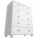 Ver imagem 7 de Cômoda para Quarto Varsóvia A04 6 Gavetas MDP e MDF Puxadores Bronze Branco Lyam Decor