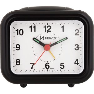 Relógio Despertador Quartz Quadrado Herweg 2630: Preto