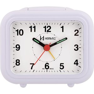 Relógio Despertador Quartz Quadrado Herweg 2630: Branco