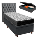 Ver imagem 1 de Kit Cabeceira + Cama Box Bau + Colchão Solteiro D33 Iso100 Ortobom