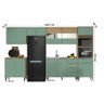 Cozinha Completa Modulada 06 Peças 13 Portas 03 Gavetas Julia Atacama Verde Aramóveis - 2
