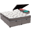 Ver imagem 1 de Cama Box Baú e Colchão Light Espuma D33 Queen Ortobom: Cinza