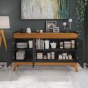 Ver imagem 3 de Buffet Aparador Ripado 3 Portas com Pés de Mdf Astúrias 136cm