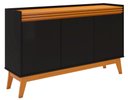 Ver imagem 7 de Buffet Aparador Ripado 3 Portas com Pés de Mdf Astúrias 136cm
