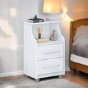 Ver imagem 1 de Mesa de Cabeceira com 02 Gavetas Quebéc Branca