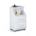 Ver imagem 2 de Mesa de Cabeceira com 02 Gavetas Quebéc Branca