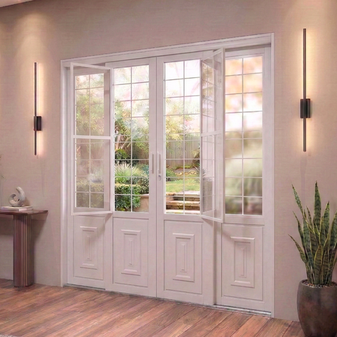 Porta de Aço de Correr 213x200 com Grade Quadrada e Postigo Facilita Lucasa