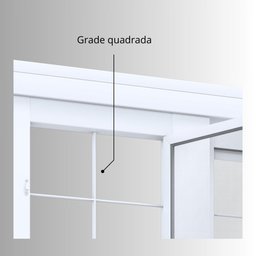 Porta de Aço de Correr 213x200 com Grade Quadrada e Postigo Facilita Lucasa  - 6