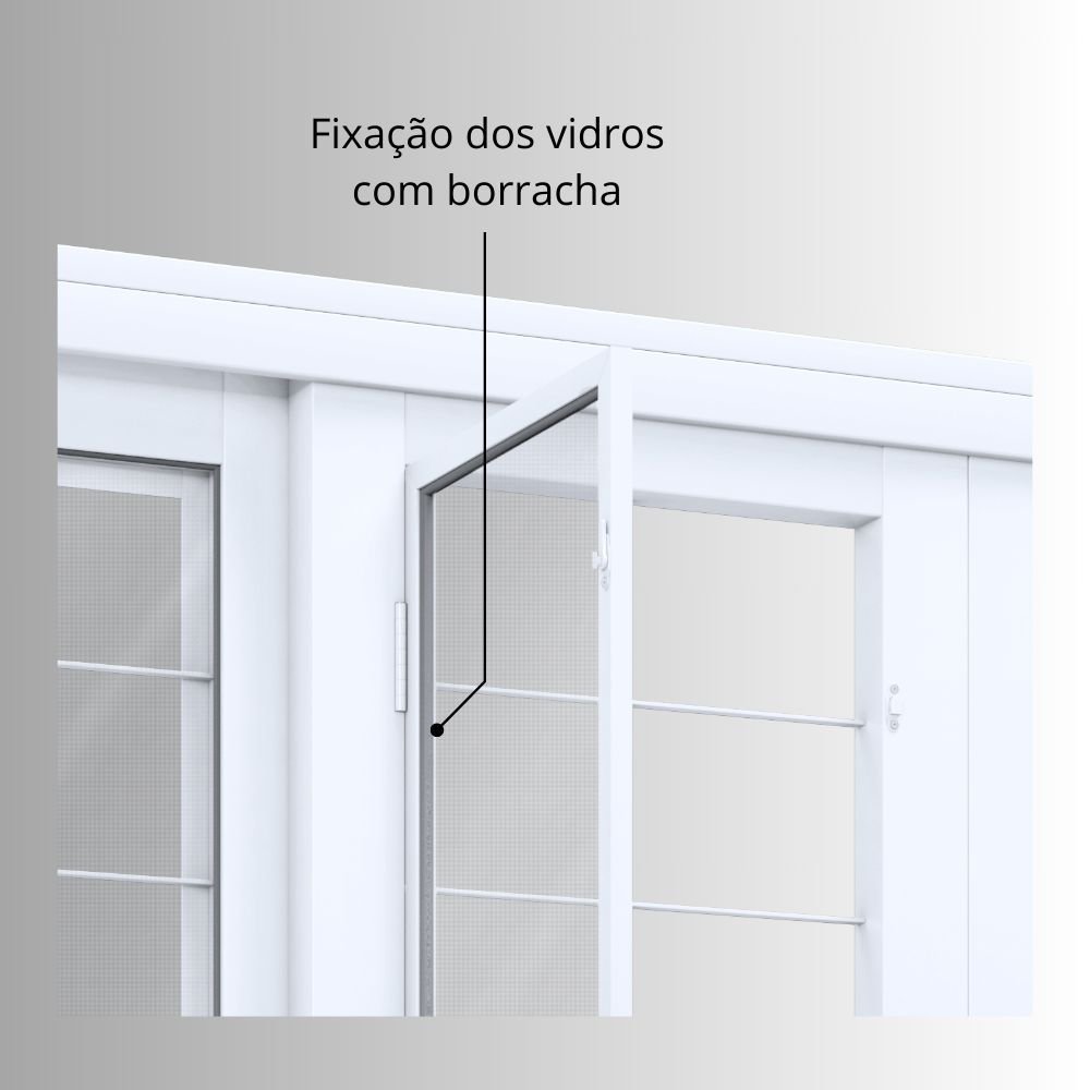Porta de Aço de Correr 213x200 com Grade Quadrada e Postigo Facilita Lucasa  - 5