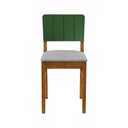 Ver imagem 5 de Kit 2 Cadeiras Linhas Madeira Maciça Encosto Mdf Laqueado Verde Musgo-amêndoa-linho Cinza Mescla Imp