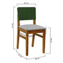 Ver imagem 2 de Kit 2 Cadeiras Linhas Madeira Maciça Encosto Mdf Laqueado Verde Musgo-amêndoa-linho Cinza Mescla Imp