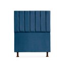 Ver imagem 2 de Kit Cabeceira + Calçadeira Baú Cancun Solteiro 100cm Suede - Ecotec Decor:Azul Marinho