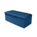 Ver imagem 3 de Kit Cabeceira + Calçadeira Baú Cancun Solteiro 100cm Suede - Ecotec Decor:Azul Marinho
