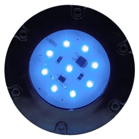 Mini Refletor Led Decorativo Econômico - Base Preta Azul - 220v