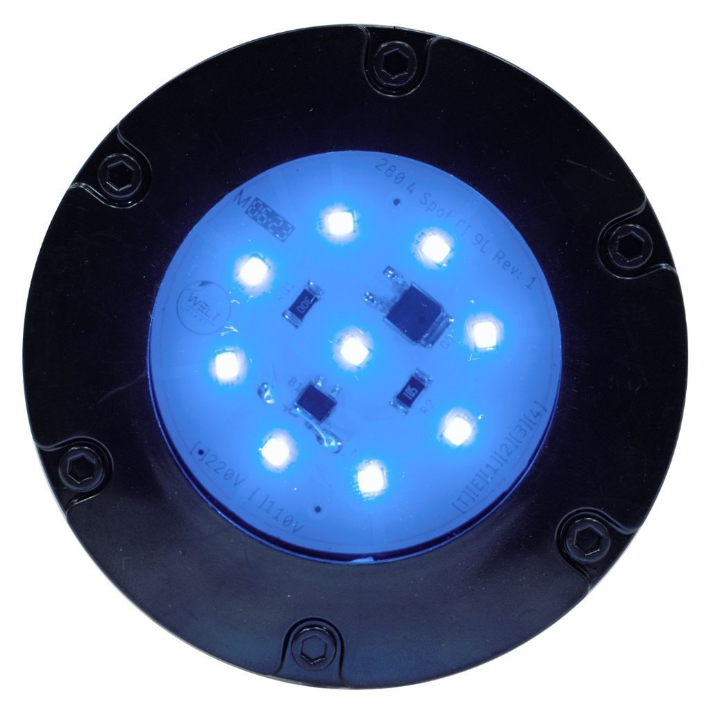 Mini Refletor LED Decorativo Econômico - Base Preta Azul - 220V