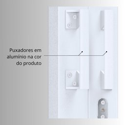 Porta de Aço de Correr 213x200cm 4 Folhas com Grade Mosaico e Vidro Liso Facilita Lucasa Branco - 11