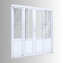 Ver imagem 3 de Porta de Aço de Correr 213x200cm 4 Folhas com Grade Mosaico e Vidro Liso Facilita Lucasa