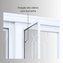 Ver imagem 7 de Porta de Aço de Correr 213x200cm 4 Folhas com Grade Mosaico e Vidro Liso Facilita Lucasa Branco
