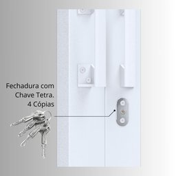 Porta de Aço de Correr 213x200cm 4 Folhas com Grade Mosaico e Vidro Liso Facilita Lucasa Branco - 6