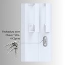 Ver imagem 6 de Porta de Aço de Correr 213x200cm 4 Folhas com Grade Mosaico e Vidro Liso Facilita Lucasa Branco