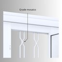 Ver mais imagens de Porta de Aço de Correr 213x200cm 4 Folhas com Grade Mosaico e Vidro Liso Facilita Lucasa Branco
