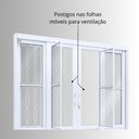 Ver imagem 7 de Porta de Aço de Correr 213x200cm 4 Folhas com Grade Mosaico e Vidro Liso Facilita Lucasa